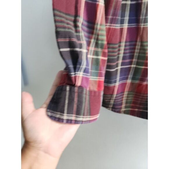 Lauren Ralph Lauren Red/Blue/Green Plaid 100% Cotton Button Up Shirt size 2X - Picture 8 of 9